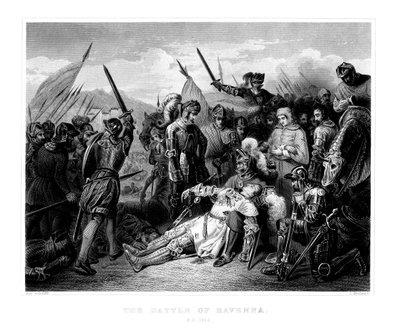 Die Schlacht von Ravenna, 11. April 1512, 1875 von W. Hulland
