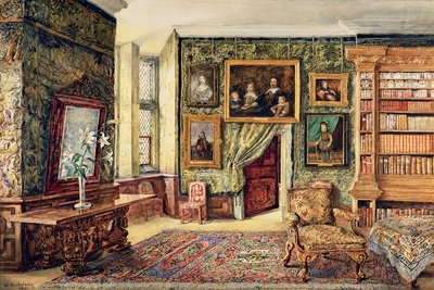 Die Bibliothek in Hardwick Hall, Derbyshire, 1891 von W. Nicholson