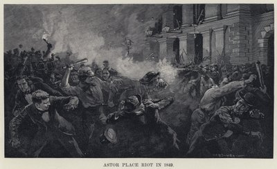 Astor Place Aufstand im Jahr 1849 von W. P. Snyder