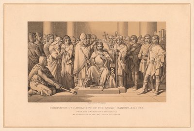 Krönung von Harold, König der Angelsachsen, 1066 n. Chr., 1878 von W Ridgway