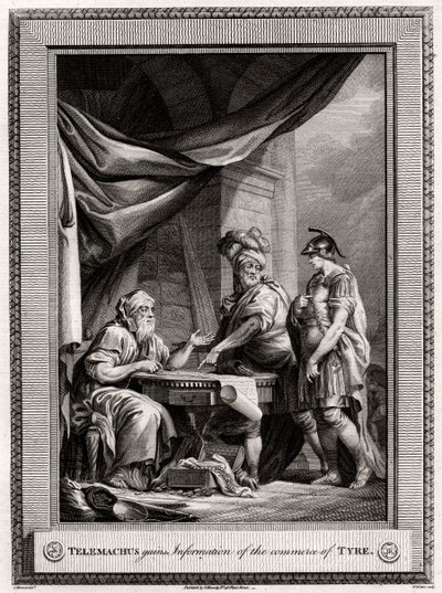 Telemachus erhält Informationen über den Handel von Tyros, 1775 von W. Walker