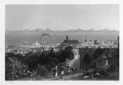 Rhodos, von den Höhen in der Nähe der Villa von Sir Sidney Smith, 1841 von W. Wallis