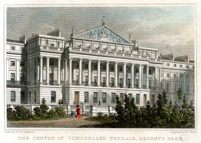 Das Zentrum der Cumberland Terrace, Regents Park, London von W. Wallis