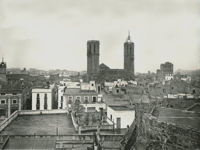 Teil der Altstadt mit Kathedrale, Barcelona, Spanien, 1895 von W and S Ltd