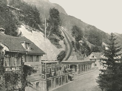 Startpunkt der Pilatusbahn, Alpnachstad, Schweiz, 1895 von W and S Ltd