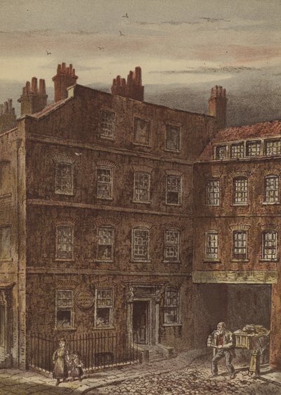 Dr. Johnsons Haus, Gough Square, Fleet Street (Chromolithographie) von Waldo Sargeant