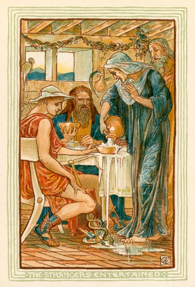 Die Fremden werden bewirtet von Walter (after) Crane