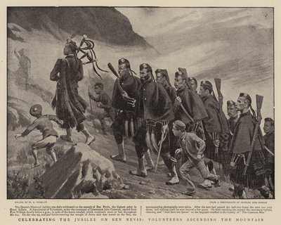 Feiern des Jubiläums auf Ben Nevis, Freiwillige besteigen den Berg von Walter Charles Horsley