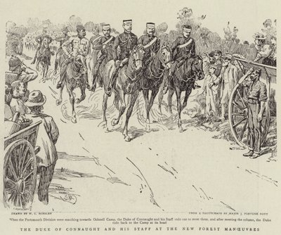 Der Herzog von Connaught und sein Stab bei den Manövern im New Forest von Walter Charles Horsley