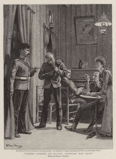 Tommy Atkins in Ägypten, zeigt seinen Pass von Walter Charles Horsley