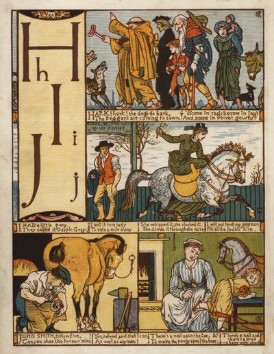 Alphabet (Farblithografie) von Walter Crane
