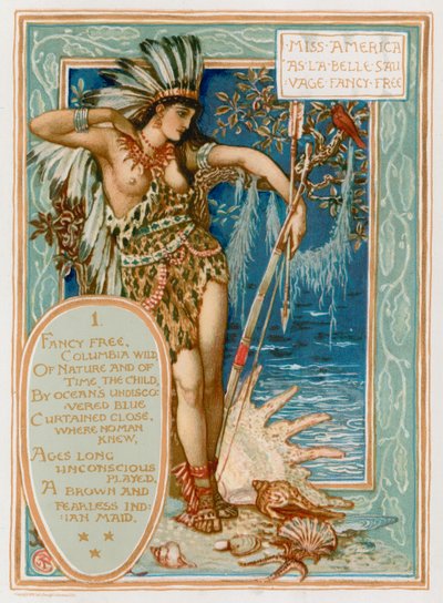 Miss America als La Belle Sauvage Fancy Free von Walter Crane