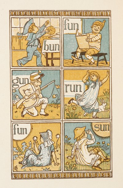 Reimwörter, die mit dem Buchstaben N enden. Das goldene Primer. von Walter Crane