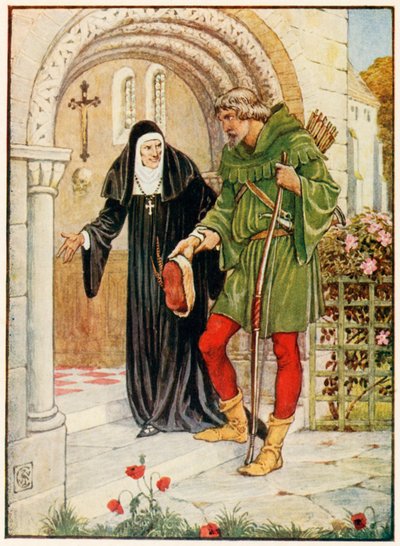 Robin Hood kommt nach Kirklees Hall von Walter Crane