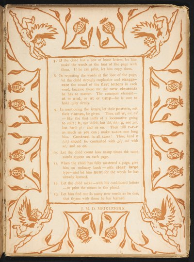 Text mit einer floralen Ordnung. The Golden Primer von Walter Crane