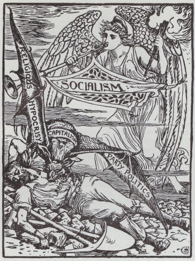 Der kapitalistische Vampir (Lithografie) von Walter Crane