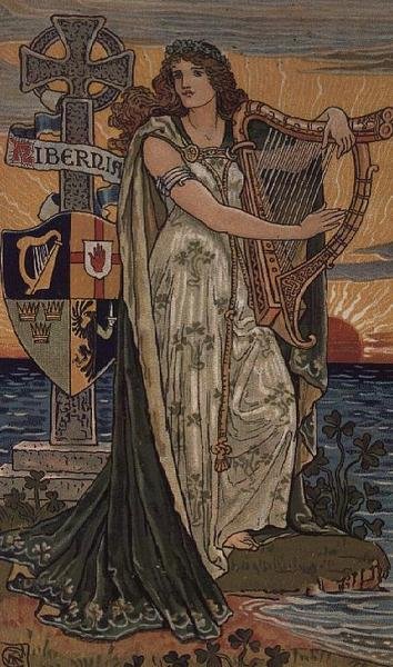 United Ireland, Kalender für 1897, hergestellt für Royal Ulster Works, Belfast von Walter Crane