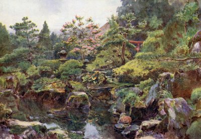 Ein Felsen- und Wassergarten, Hakone von Walter Frederick Roofe Tyndale