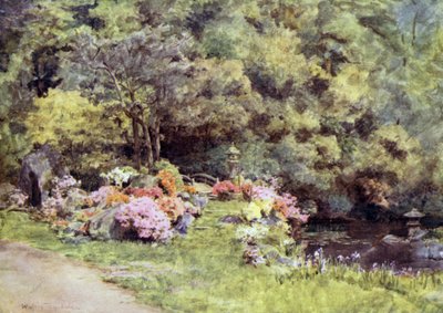 Azaleen im Choin-in-Tempelgarten, Kyoto von Walter Frederick Roofe Tyndale