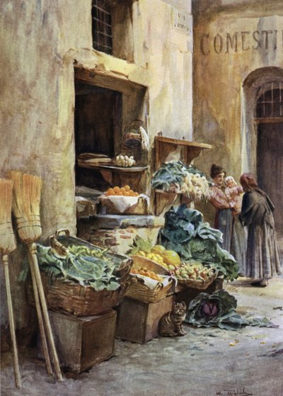 Gemüsehändlerladen, Italienische Riviera von Walter Frederick Roofe Tyndale
