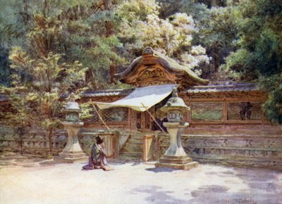 Tempelzaun und Tor, Higashi Otani, Kyoto von Walter Frederick Roofe Tyndale