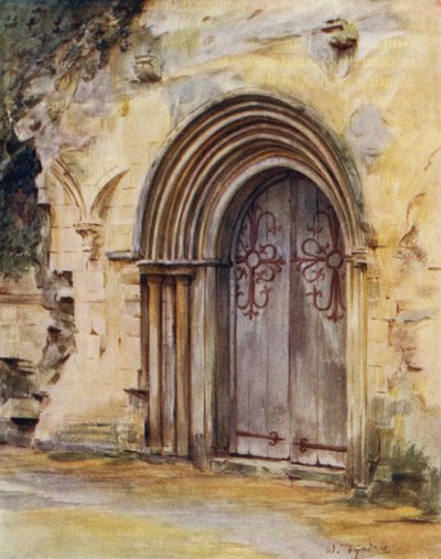 Der New Forest: Die Tür des Refektoriums, Beaulieu Abbey von Walter Frederick Roofe Tyndale