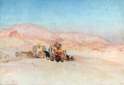 Der Brunnen, auf dem Weg zu den Königsgräbern (Farblithografie) von Walter Frederick Roofe Tyndale
