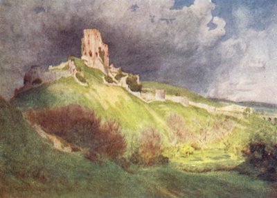 Wessex: Corfe Castle, Das „Corvesgate Castle“ aus Die Hand von Ethelberta von Walter Frederick Roofe Tyndale