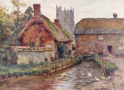 Wessex: Die Mühle und Kirche in Affpuddle, nahe Dorchester von Walter Frederick Roofe Tyndale