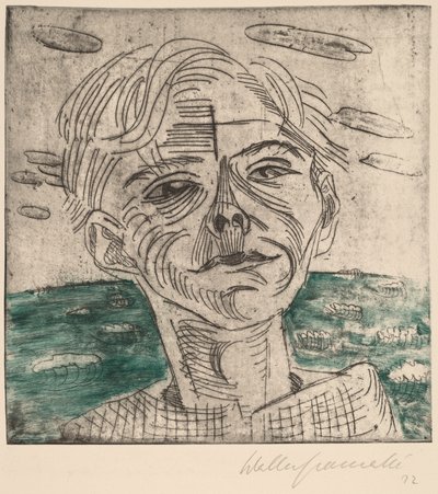Mann am Meer, Selbstporträt, 1923 von Walter Gramatte