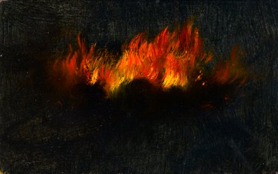Zeppelin in Flammen, gesehen durch ein Teleskop von Southfields, 3. September 1916 von Walter Hunt