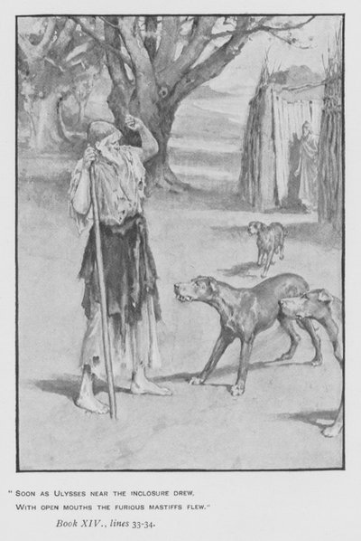 Illustration für Popes Odyssee von Homer von Walter Paget