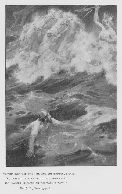 Illustration für Popes Odyssee von Homer von Walter Paget