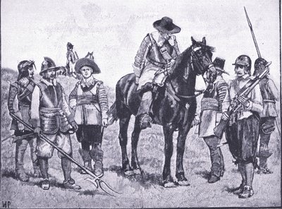 Typen von Cromwells Soldaten, aus Cassells Geschichte des britischen Volkes, veröffentlicht von der Waverley Book Company Limited, ca. 1940 von Walter Paget
