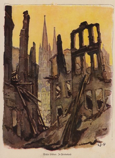 Zerstörte Stadt, Erster Weltkrieg von Walter Puttner
