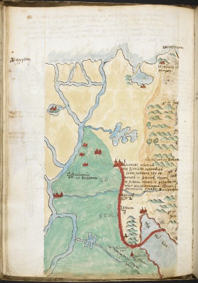 Karte von Nordafrika, aus einem Notizbuch mit einem historischen Gazetteer, Bibliothekslisten usw.; ca. 1606-08 von Walter Raleigh