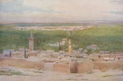 Damaskus von Salahiyeh: Sonnenuntergang über der Stadt von Walter Spencer Stanhope Tyrwhitt
