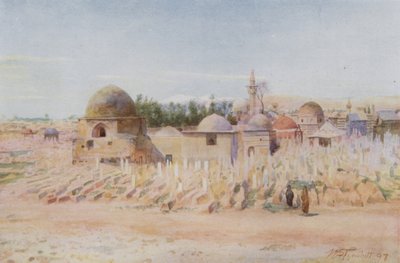 Der muslimische Friedhof und Blick auf den Berg Hermon, Damaskus von Walter Spencer Stanhope Tyrwhitt