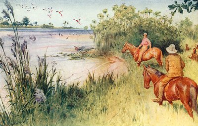 Livingstone und Oswell erreichen den Sambesi bei Sesheke von Walter Stanley Paget
