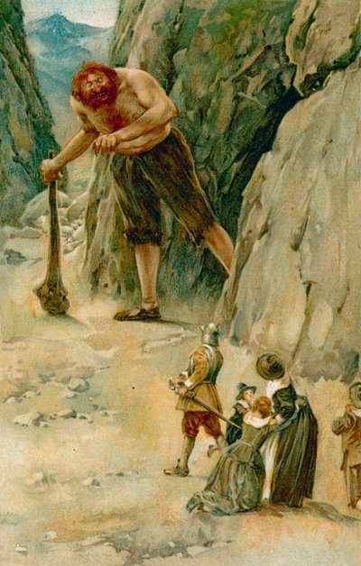 Mr. Great-Heart ging, um den Riesen zu treffen, und zog dabei sein Schwert von Walter Stanley Paget
