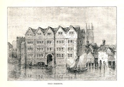 Cold Harbour. Mittelalterliches Herrenhaus Nordufer der Themse oberhalb der London Bridge, 1894 von Walter Thornbury