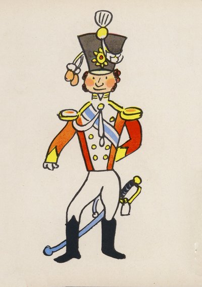 Einer von Walter Triers Verrückten (Farblithografie) von Walter Trier