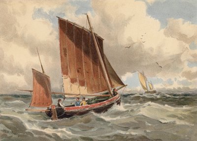 Französischer Lugger fährt aufs Meer hinaus von Walter William May