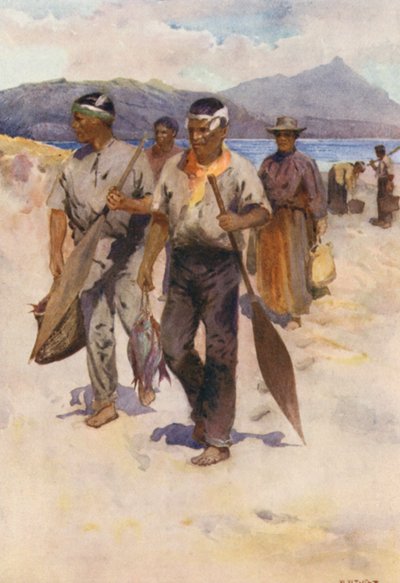 Neuseeland: Maori-Fischereiparty von Walter Wright