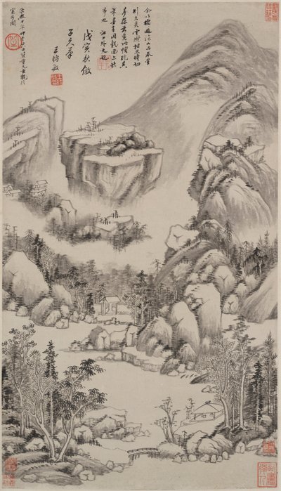 Landschaft im Stil von Huang Gongwang von Wang Shimin