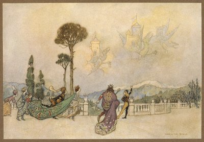 Die Schlösser in der Luft, aus Der Drache von Warwick Goble