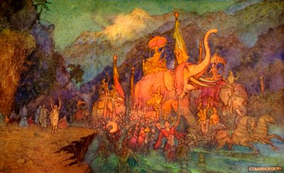 Die Rückkehr der im Kampf gefallenen Helden von Warwick Goble