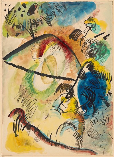 Aquarell IX (Mit schwarzen Strichen) von Wassily Kandinsky
