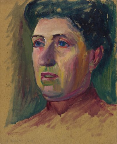 Beidseitig bemalt: 1. Kopf, nur das Gesicht in Farben ausgeführt; 2. Weiblicher Kopf von Gabriele Münter von Wassily Kandinsky