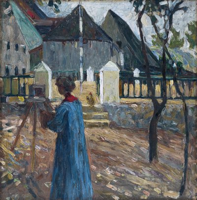 Kallmünz - Gabriele Münter beim Malen II von Wassily Kandinsky